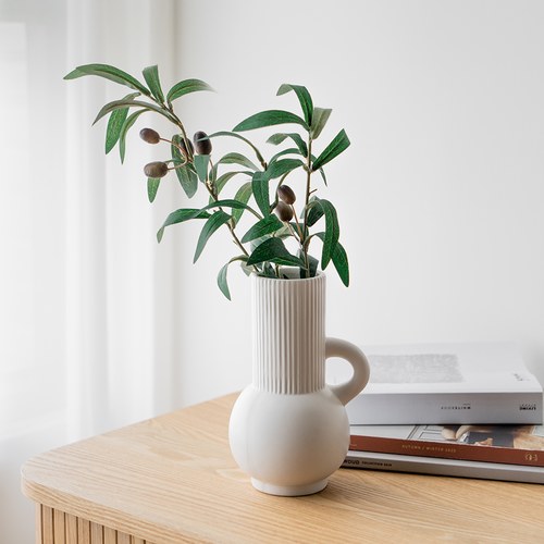 丹麥Lene Bjerre 清新質感單耳花器(白)