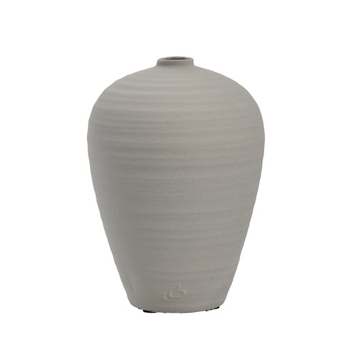 丹麥Lene Bjerre 質樸陶作窄口花器 (灰、高30公分)