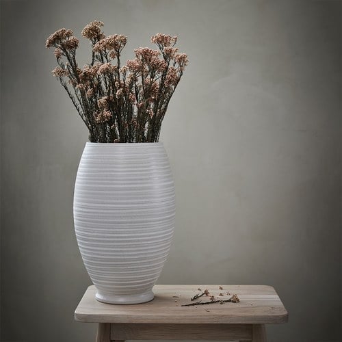 丹麥Lene Bjerre 灰白橫條花器 (高35公分)