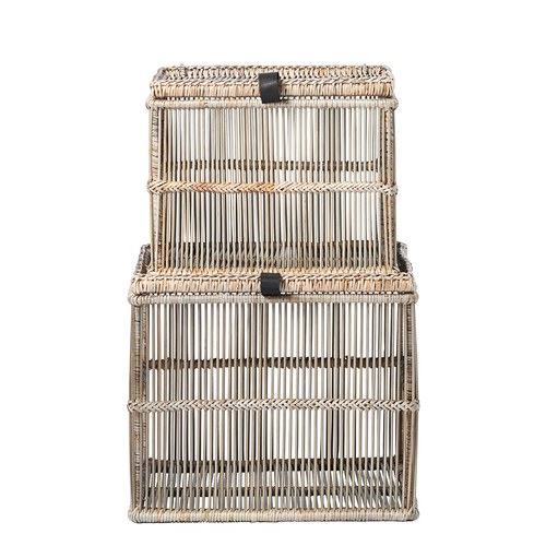 丹麥Lene Bjerre Norah海島風竹編置物箱2件組