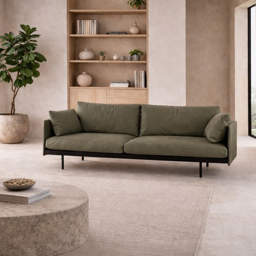 丹麥 Natadora Bureau 比爾皮革沙發 (軍綠)