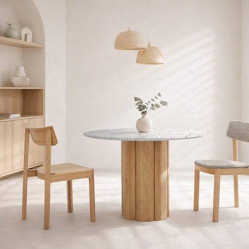 丹麥 Natadora KORA科拉大理石圓桌(橡木)