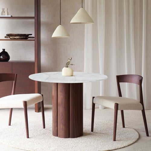 丹麥 Natadora KORA科拉大理石圓桌(胡桃木)