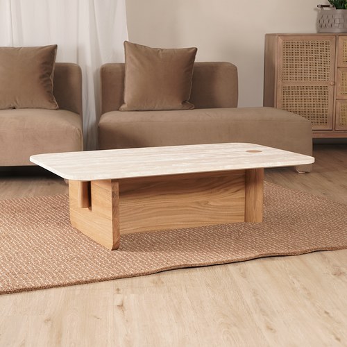 丹麥 Natadora Pivot T字洞石茶几(橡木)