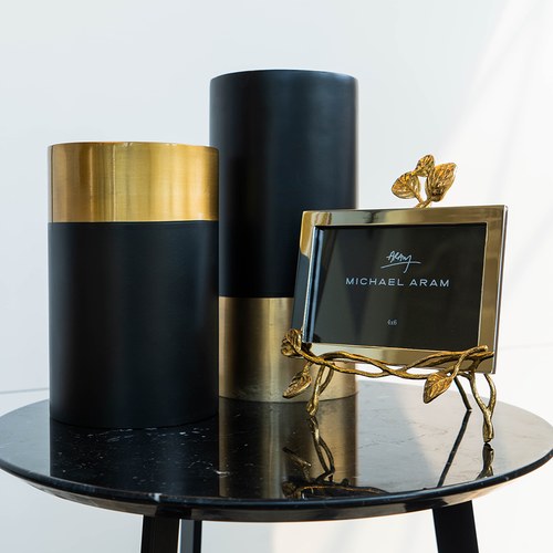 丹麥Nordal質感黑金燭台(高20公分)x高20公分