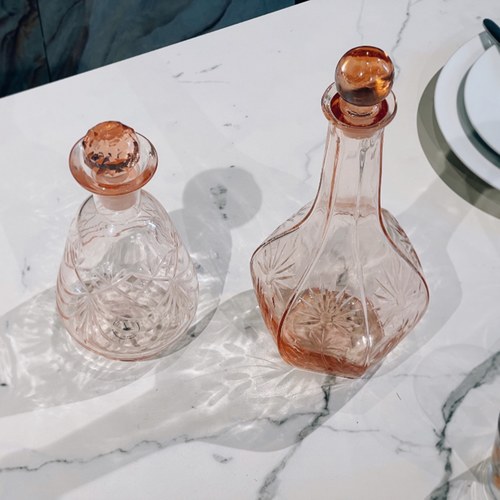 丹麥Nordal 手工切割透彩玻璃醒酒器 (小、玫瑰粉)