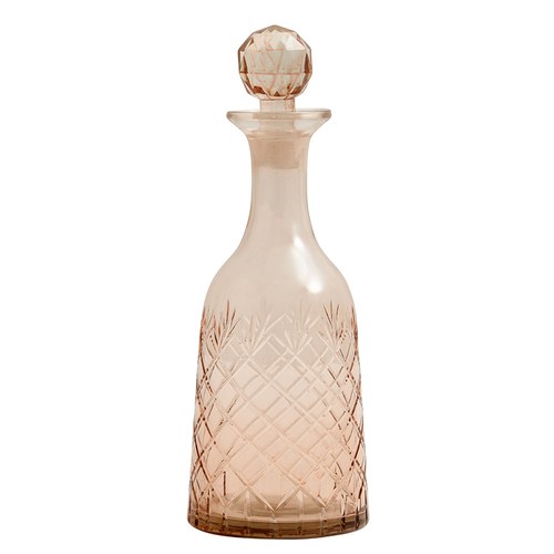 丹麥Nordal 手工切割透彩玻璃醒酒器 (中、玫瑰粉)