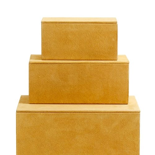 丹麥Nordal 羊皮絨面收納箱3入組 (暖黃)