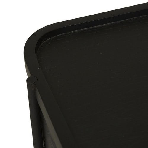 丹麥Tolv Humla 立體邊緣雙層方形收納邊桌 (黑)