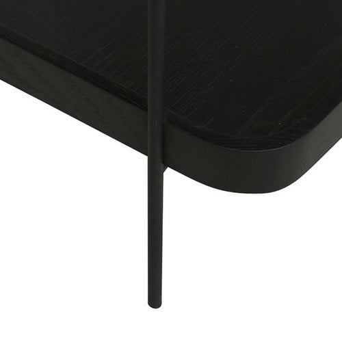 丹麥Tolv Humla 立體邊緣雙層方形收納邊桌 (黑)