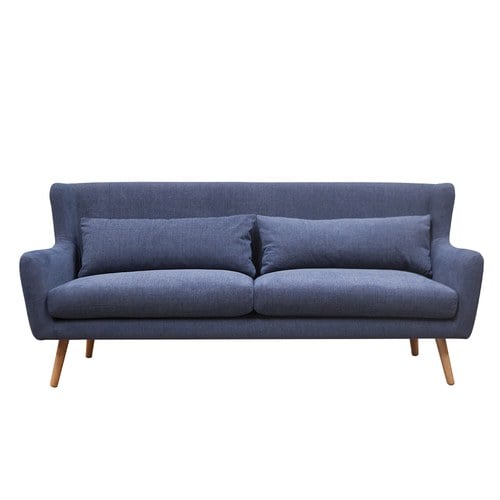 丹麥Tolv 北歐優雅扶手三人沙發 (深藍)