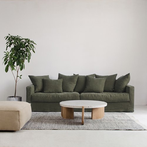丹麥Tolv Sloopy自由氣息法式三人沙發(軍綠)
