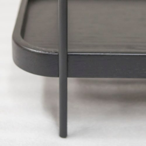 丹麥Tolv Humla 立體邊緣雙層矩形邊桌 (黑)