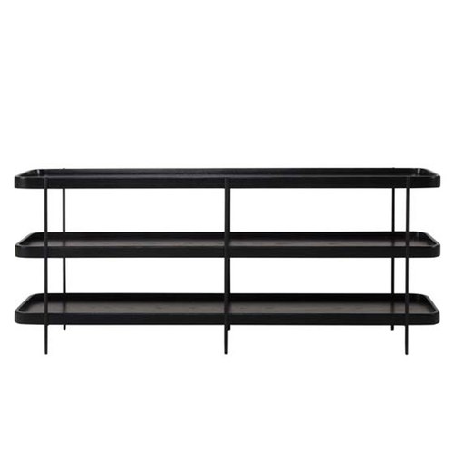 丹麥Tolv Humla 立體邊緣多層置物展架 (黑)