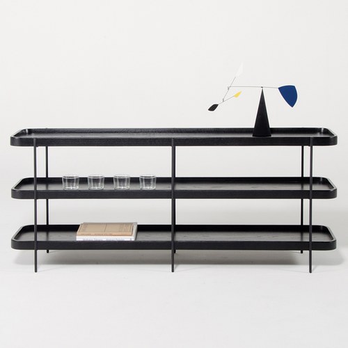 丹麥Tolv Humla 立體邊緣多層置物展架 (黑)