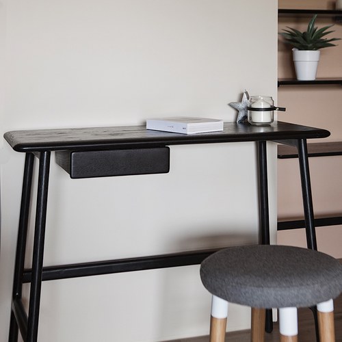 丹麥Tolv Author北歐寧靜書桌 (黑、長100公分)