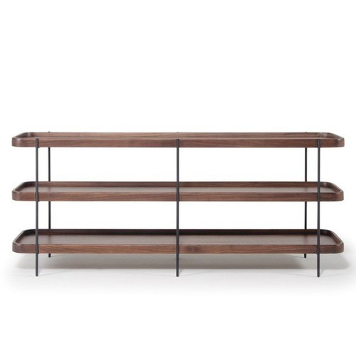 丹麥Tolv Humla 立體邊緣多層置物展架 (胡桃木)