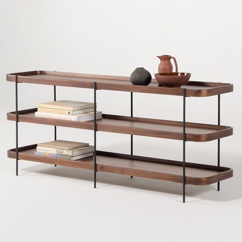 丹麥Tolv Humla 立體邊緣多層置物展架 (胡桃木)