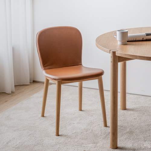 丹麥Tolv Puddle圓弧流線型單椅(皮革/棕)