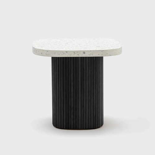 丹麥Tolv 京都園水磨石茶几 (白/黑)