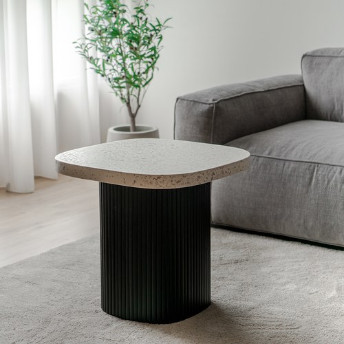 丹麥Tolv 京都園水磨石茶几 (白/黑)