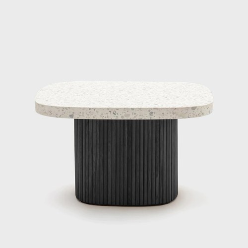 丹麥Tolv 京都園水磨石茶几 (白/黑)