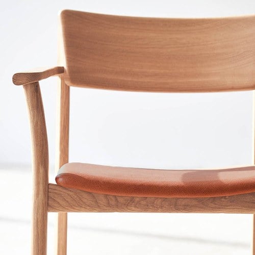 丹麥Tolv Poise典藏實木扶手椅(橡木/皮革椅墊)