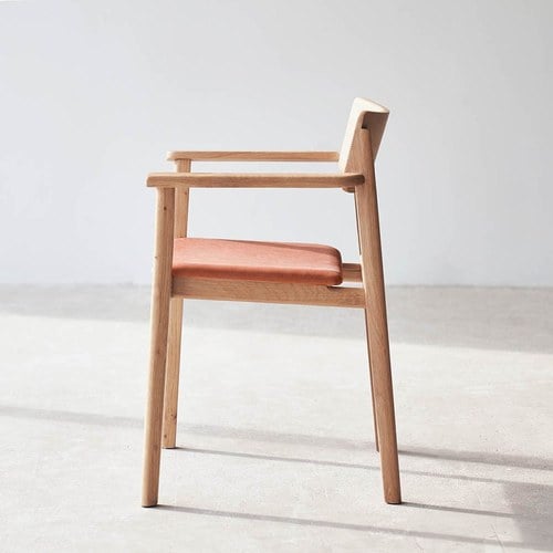 丹麥Tolv Poise典藏實木扶手椅(橡木/皮革椅墊)