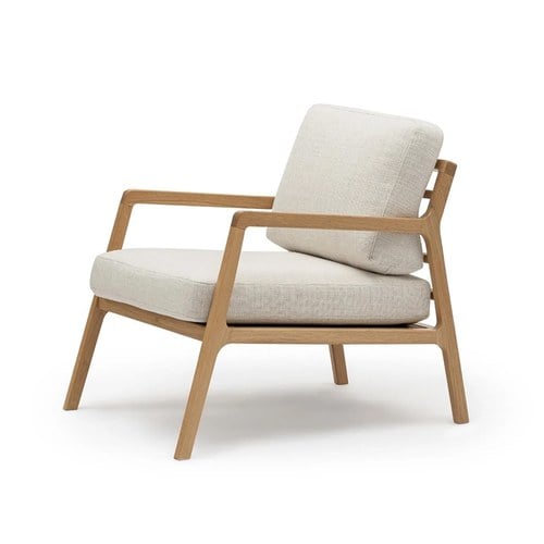 丹麥Tolv 斜背布面休閒椅 (棉麻米)