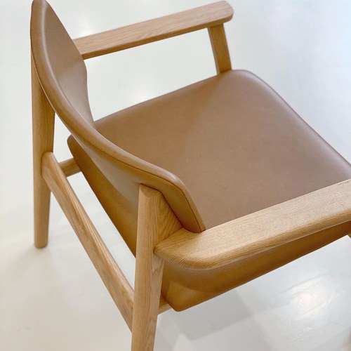 丹麥Tolv Poise典藏實木單人沙發 (橡木/皮革椅墊)