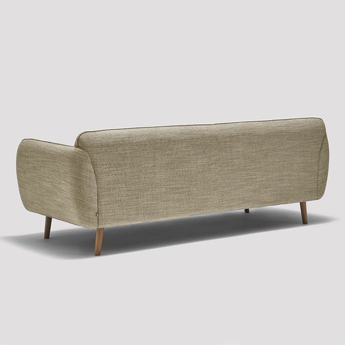 丹麥Tolv 柔軟線條布面三人沙發 (淺灰)