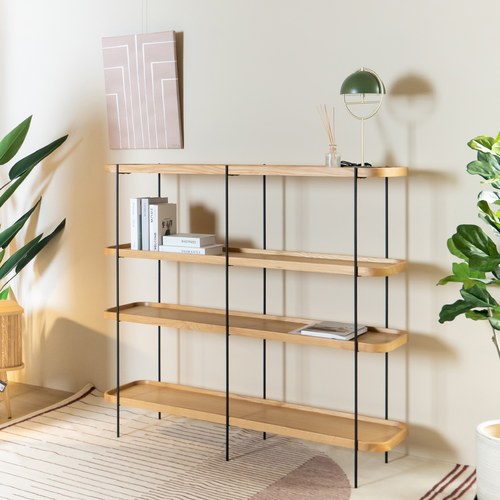 丹麥Tolv Humla 立體邊緣多層置物展架 (橡木、高135 公分)