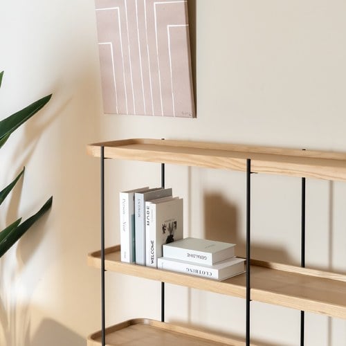 丹麥Tolv Humla 立體邊緣多層置物展架 (橡木、高135 公分)