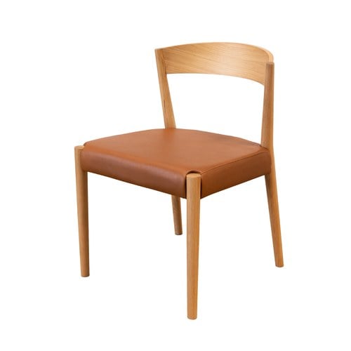丹麥Tolv 一字靠背單椅 (皮革/棕)