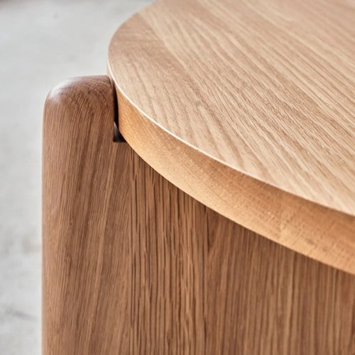 丹麥Tolv 全實木圓形茶几(高43公分)