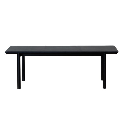 丹麥Tolv Folk北歐森林皮革長凳 (黑)