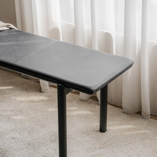 丹麥Tolv Folk北歐森林皮革長凳 (黑)