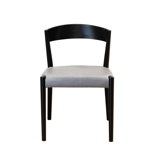 丹麥Tolv一字靠背單椅 (黑/鐵灰皮革)