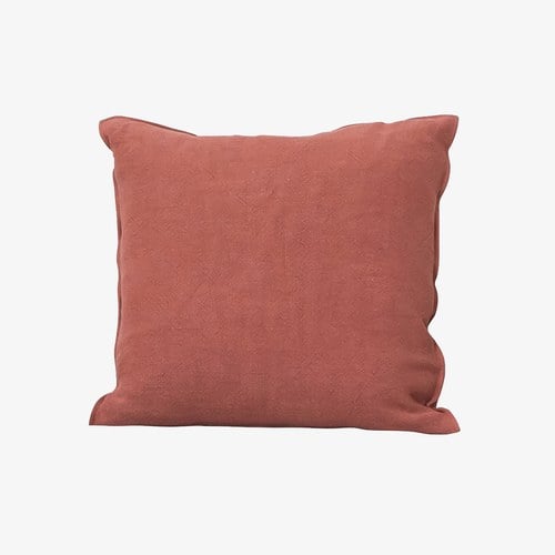 丹麥Tolv 棉麻抱枕 (60x60、磚紅)