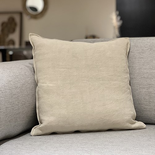 丹麥Tolv 棉麻抱枕 (50x50、杏色)