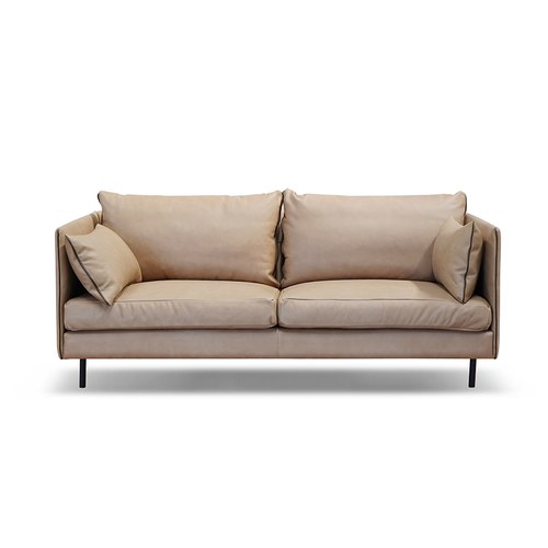 丹麥Tolv Weekend北歐假日皮革沙發 (奶茶、220公分)