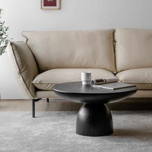 丹麥Tolv Fasika 混凝土圓形茶几(黑)