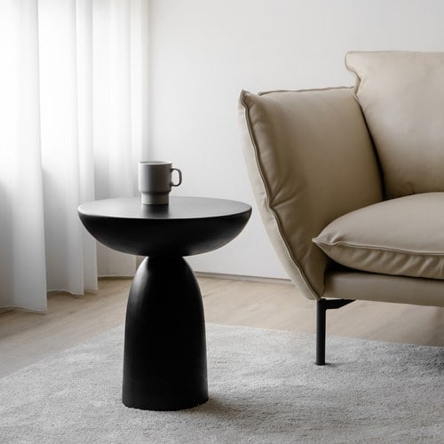 丹麥Tolv Fasika 混凝土圓形邊桌(黑)