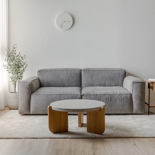 丹麥Tolv Baker澎厚吐司布面沙發 (深麻灰、200公分)