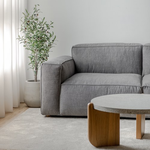 丹麥Tolv Baker澎厚吐司布面沙發 (深麻灰、200公分)