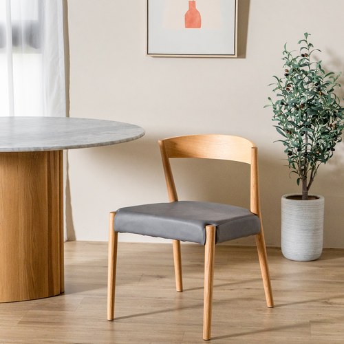 丹麥Tolv 一字靠背單椅(皮革/鐵灰)