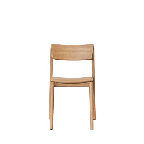 丹麥Tolv Poise典藏實木可堆疊單椅(橡木/皮革椅墊)