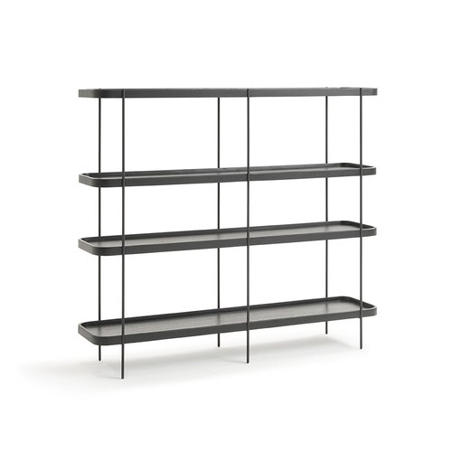 丹麥Tolv Humla 立體邊緣多層置物展架 (黑色、高135 公分)