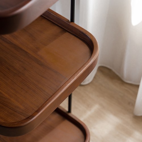 丹麥Tolv Humla 立體邊緣多層置物展架 (胡桃木、高135 公分)