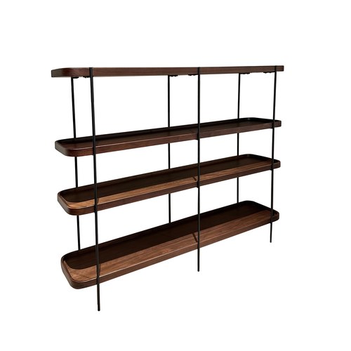 丹麥Tolv Humla 立體邊緣多層置物展架 (胡桃木、高135 公分)